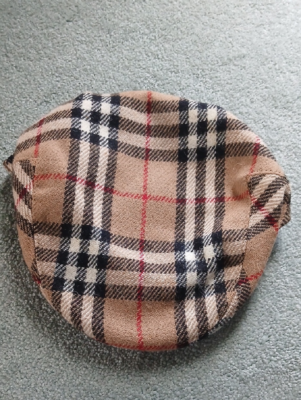 Burberry Wool Classic Beige Plaid Men's Flat Cap